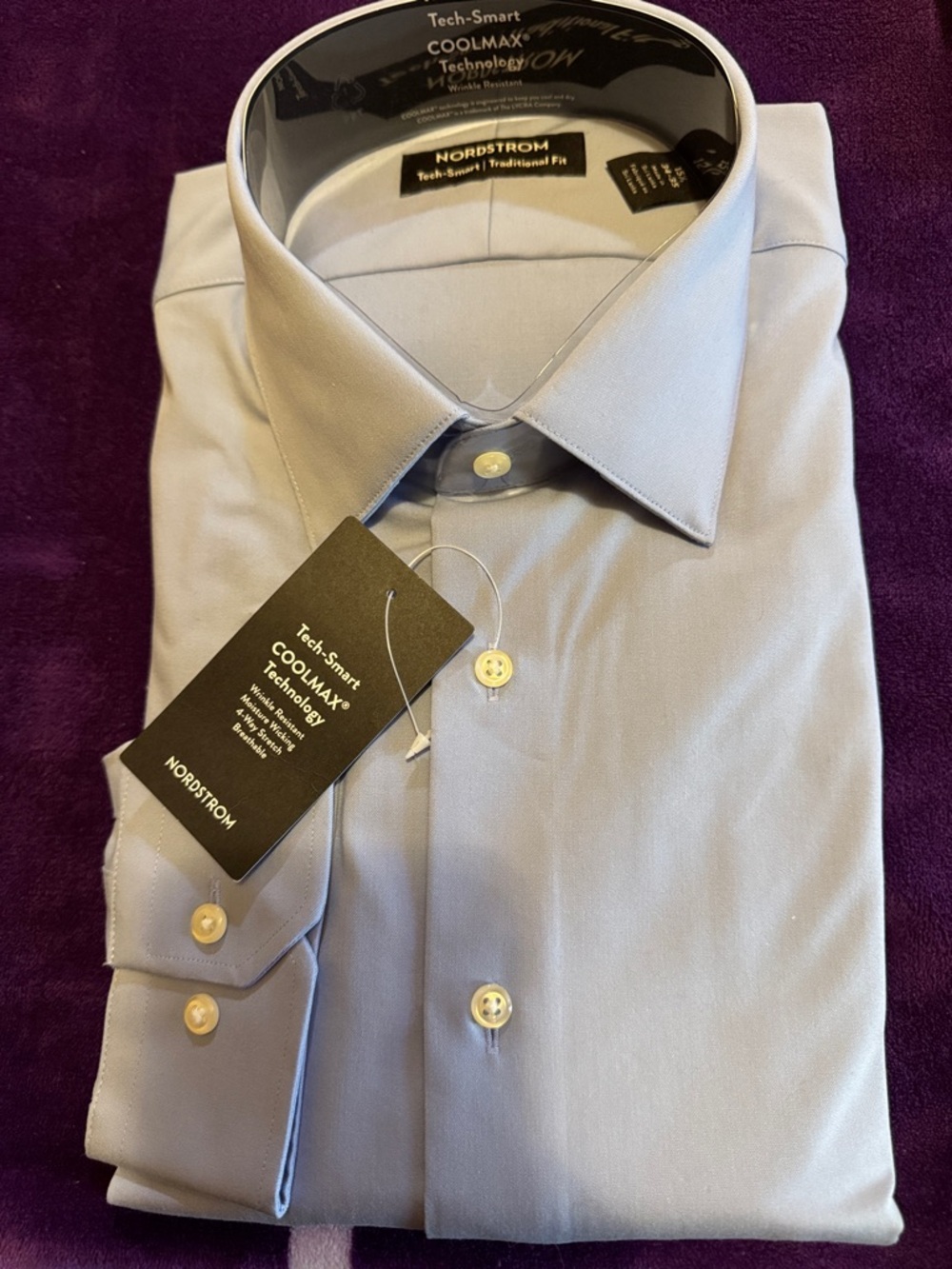 Nordstrom Light Blue Tech-Smart Coolmax Dress Shirt